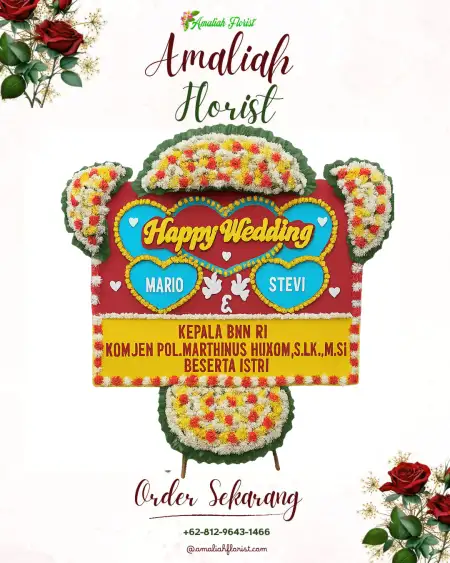Papan Bunga Pernikahan Weime